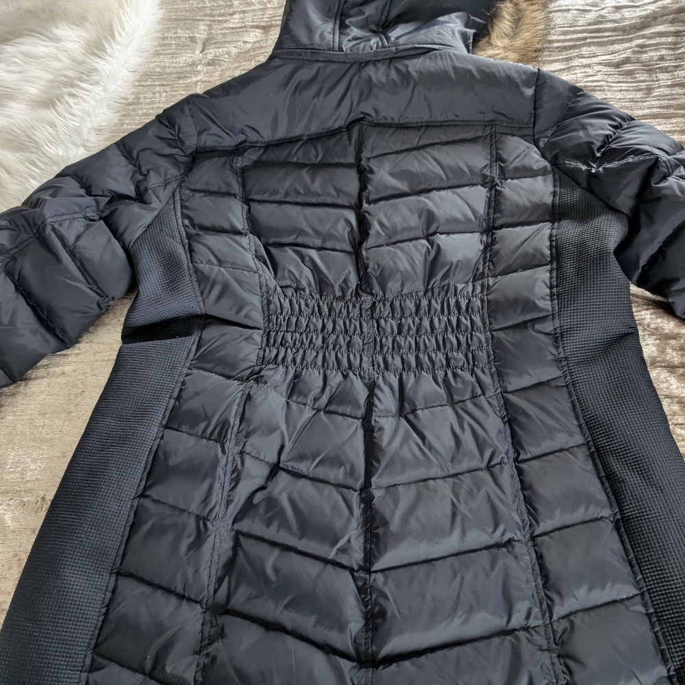 Michael Kors Down Hooded Puffer Coat XL Dark Navy Blue - Picture 9 of 10